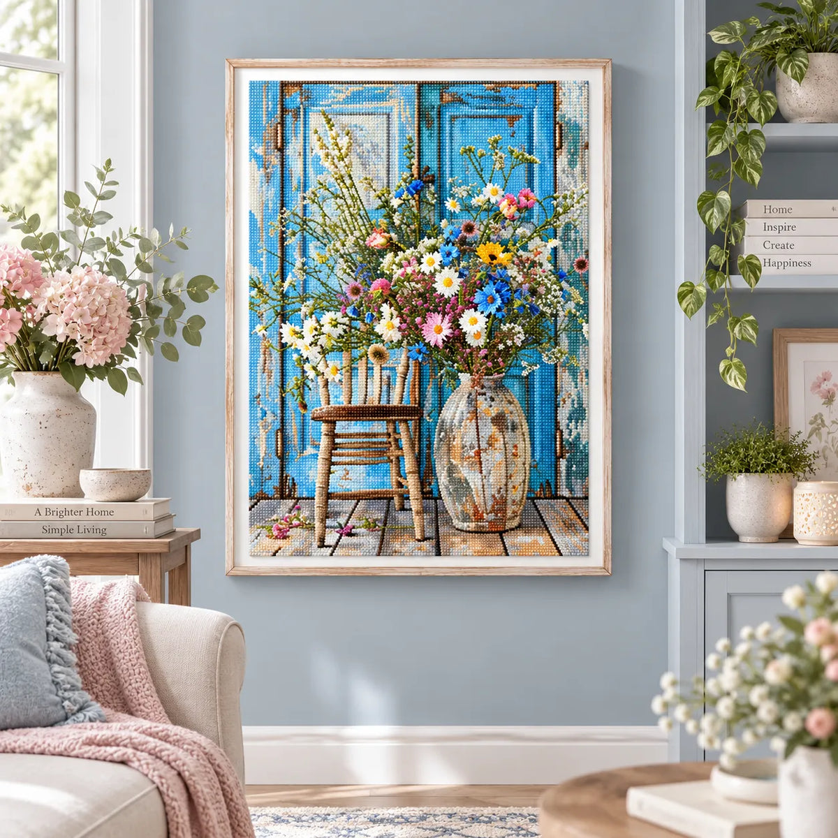 Blue Door Wildflower Diamond Painting Kit