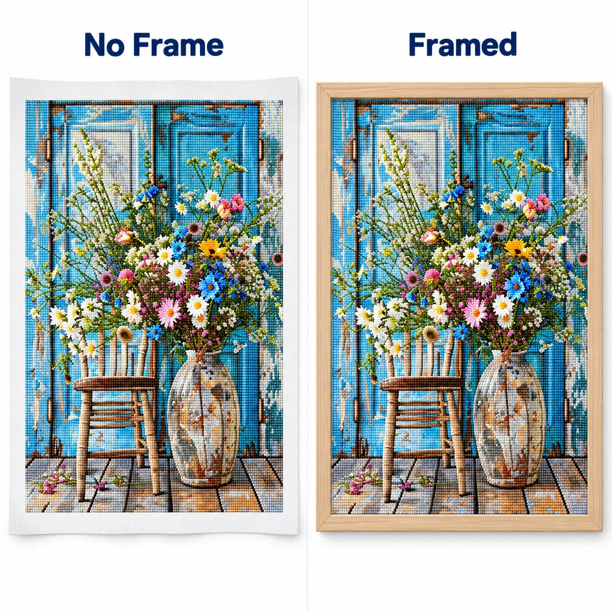 Blue Door Wildflower Diamond Painting Kit