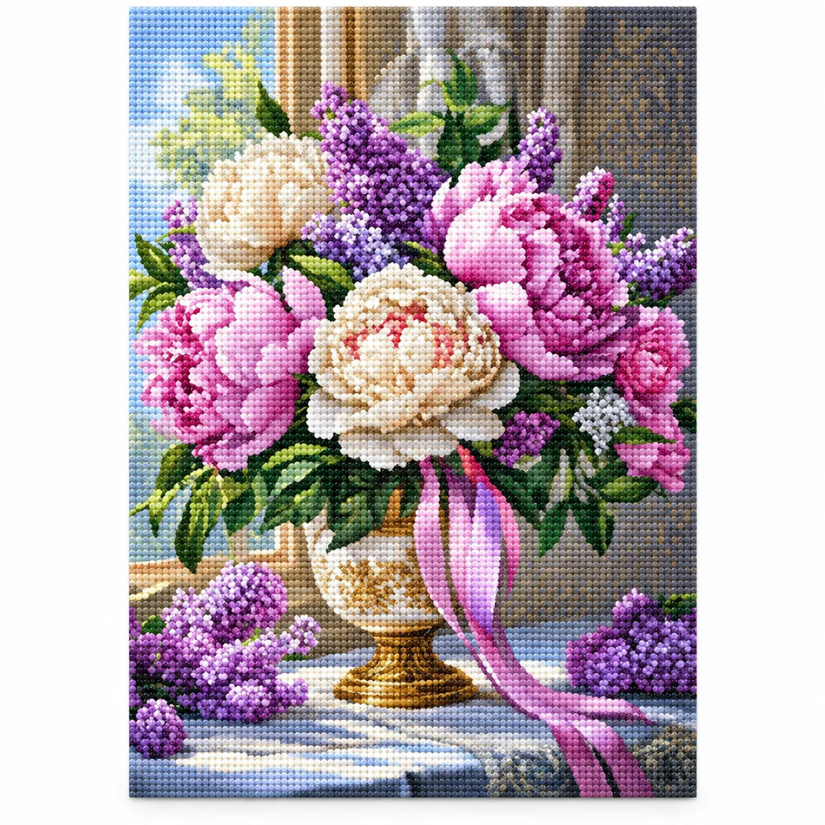 Peony Lilac Urn Floral Diamond Painting Kit