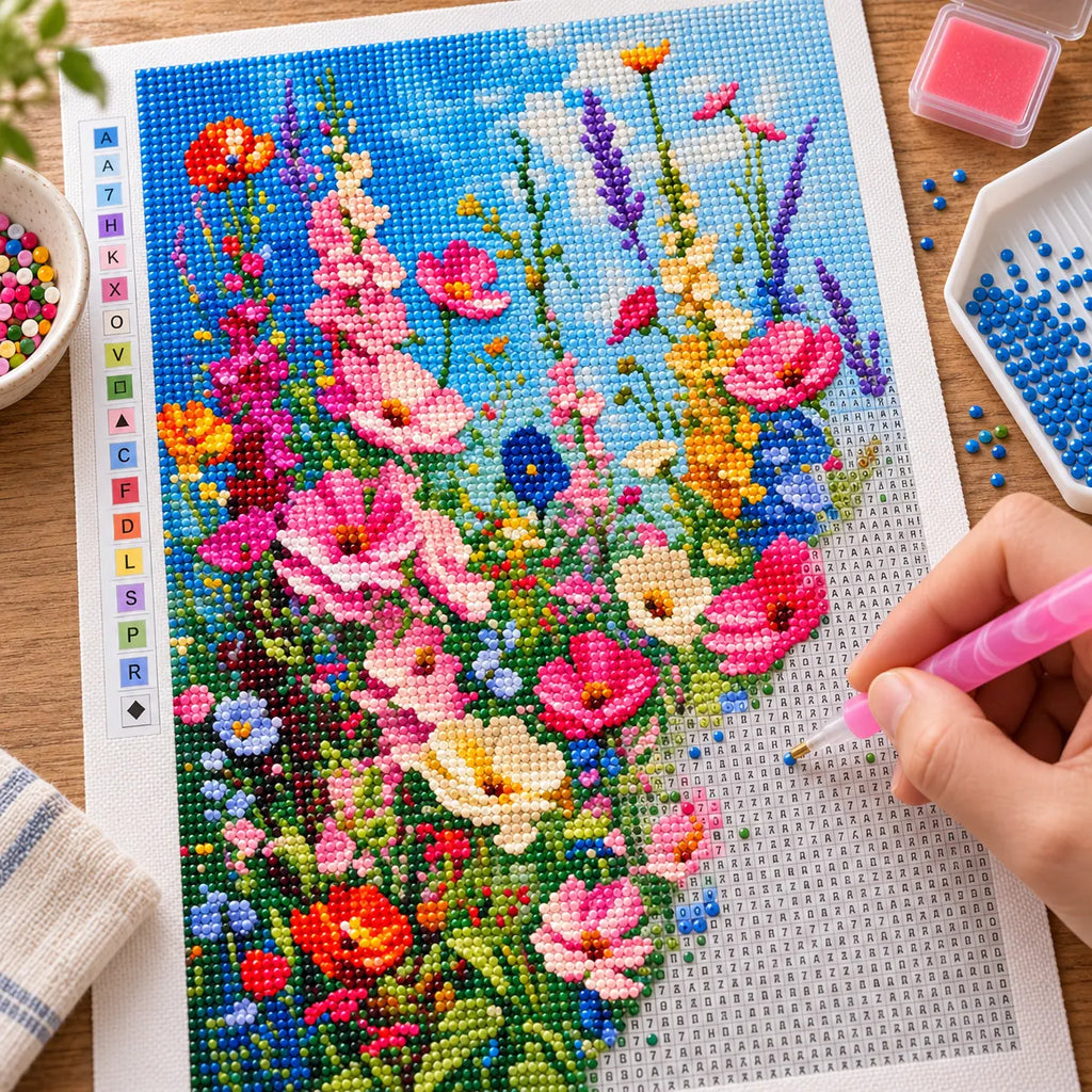 Colorful Wildflower Meadow Diamond Painting Kit