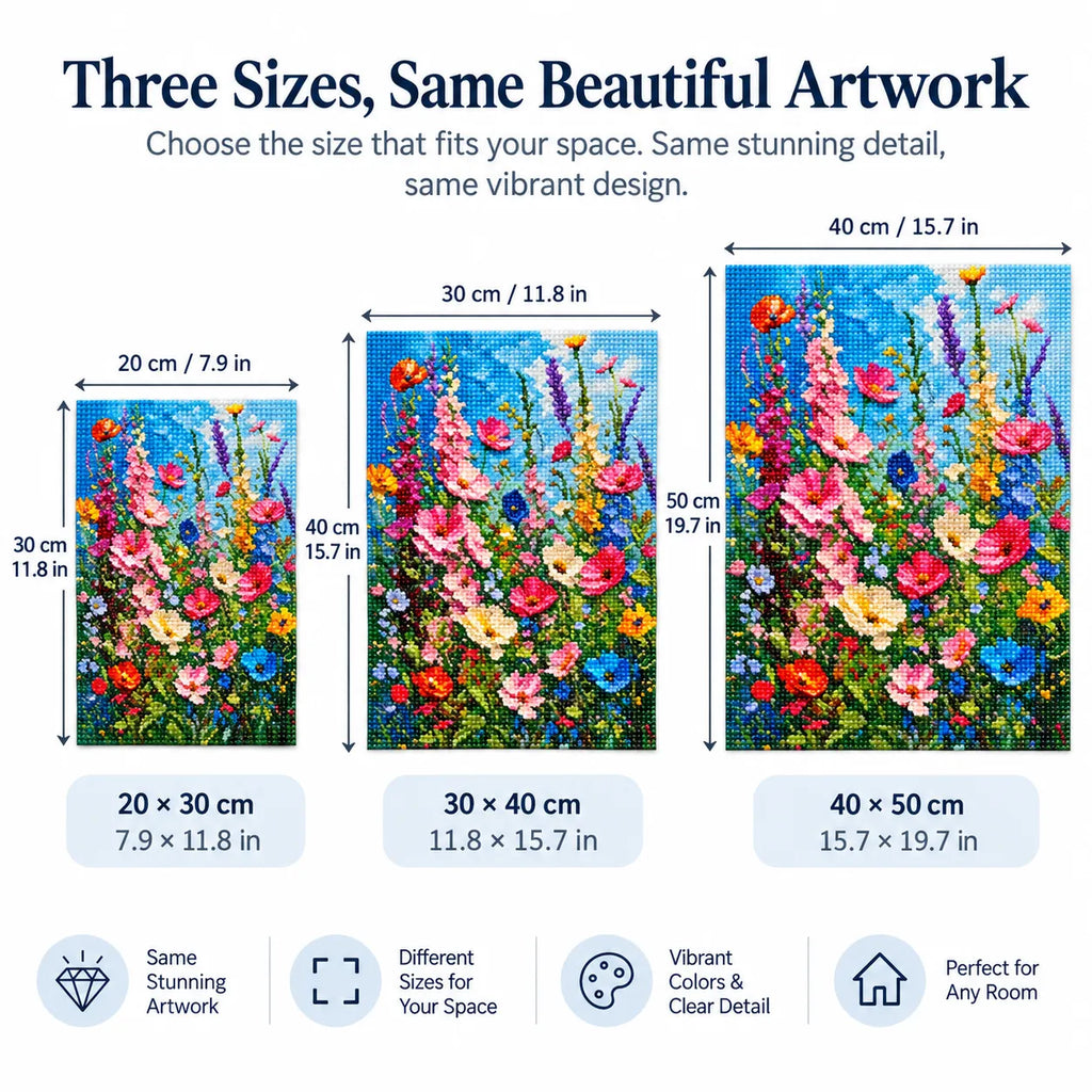 Colorful Wildflower Meadow Diamond Painting Kit