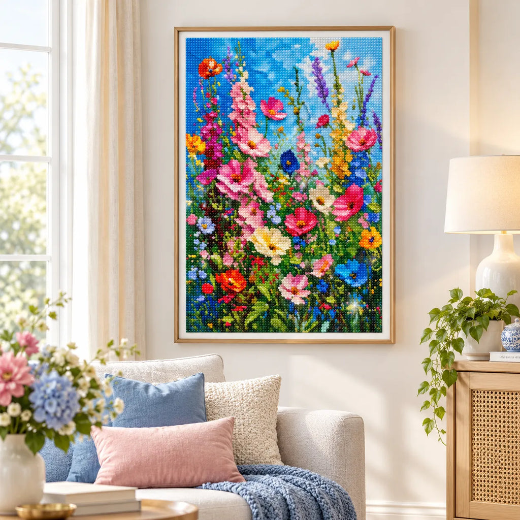 Colorful Wildflower Meadow Diamond Painting Kit