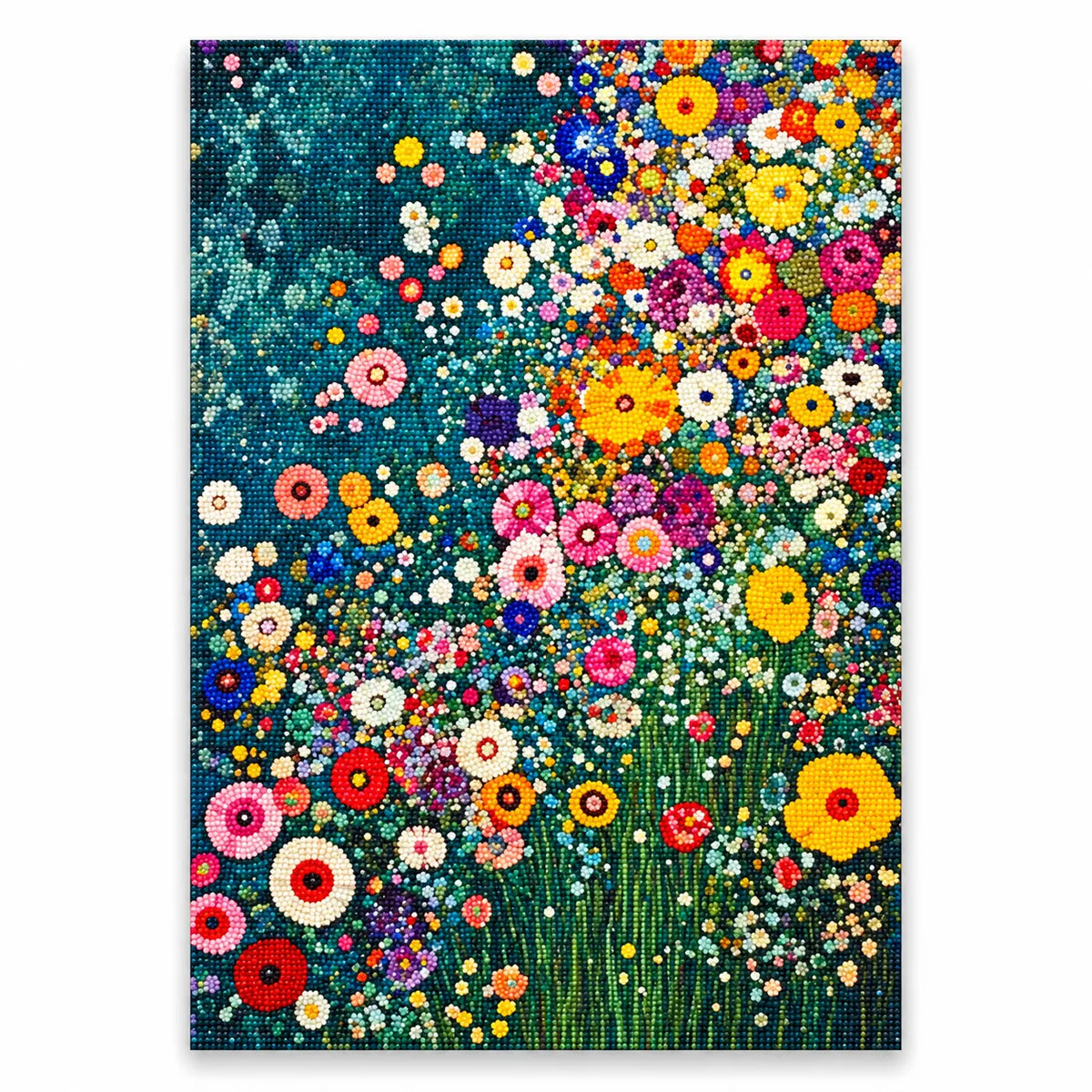 Teal Wildflower Garden Diamond Painting Kit