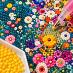 Teal Wildflower Garden Diamond Painting Kit