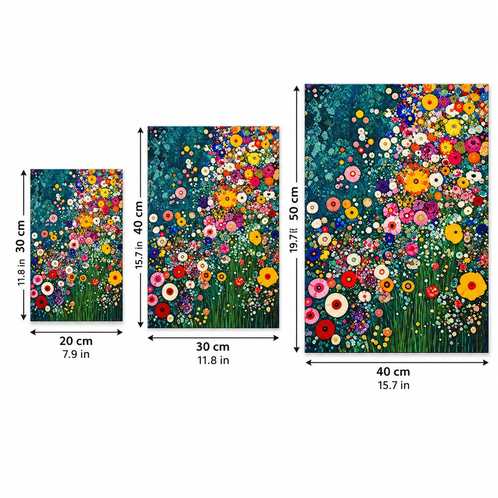 Teal Wildflower Garden Diamond Painting Kit