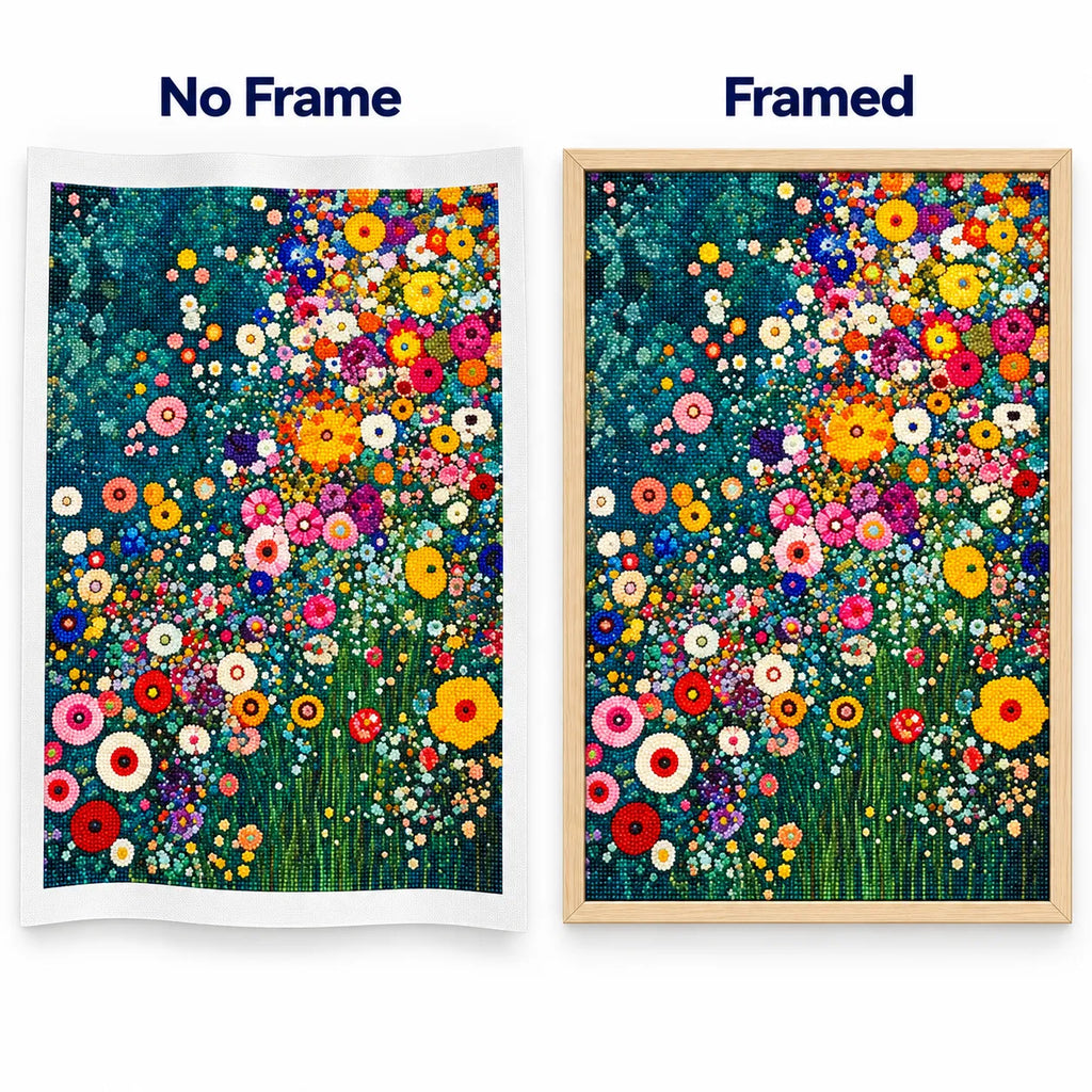 Teal Wildflower Garden Diamond Painting Kit