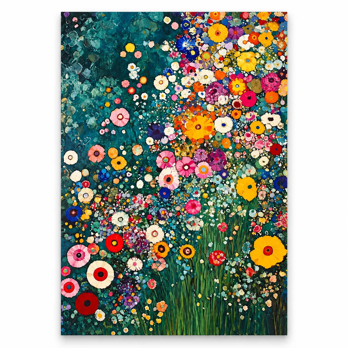 Teal Wildflower Garden Diamond Painting Kit