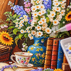 Cottage Bouquet & Books Diamond Painting Kit