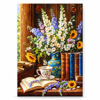 Cottage Bouquet & Books Diamond Painting Kit