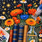 Floral Bookshelf Diamond Painting Kit