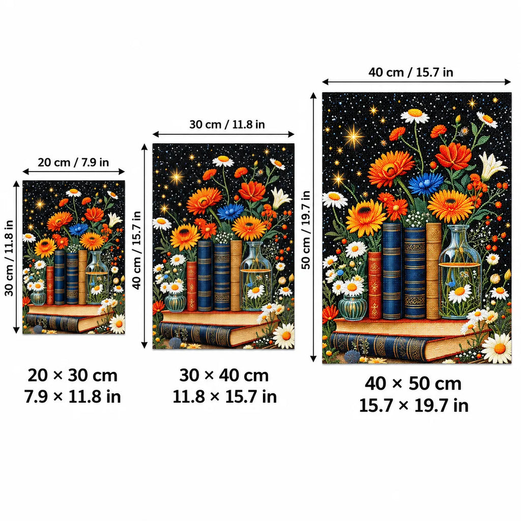 Floral Bookshelf Diamond Painting Kit