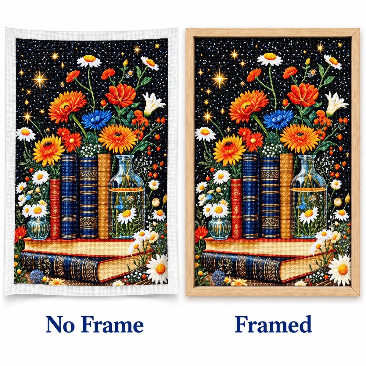 Floral Bookshelf Diamond Painting Kit
