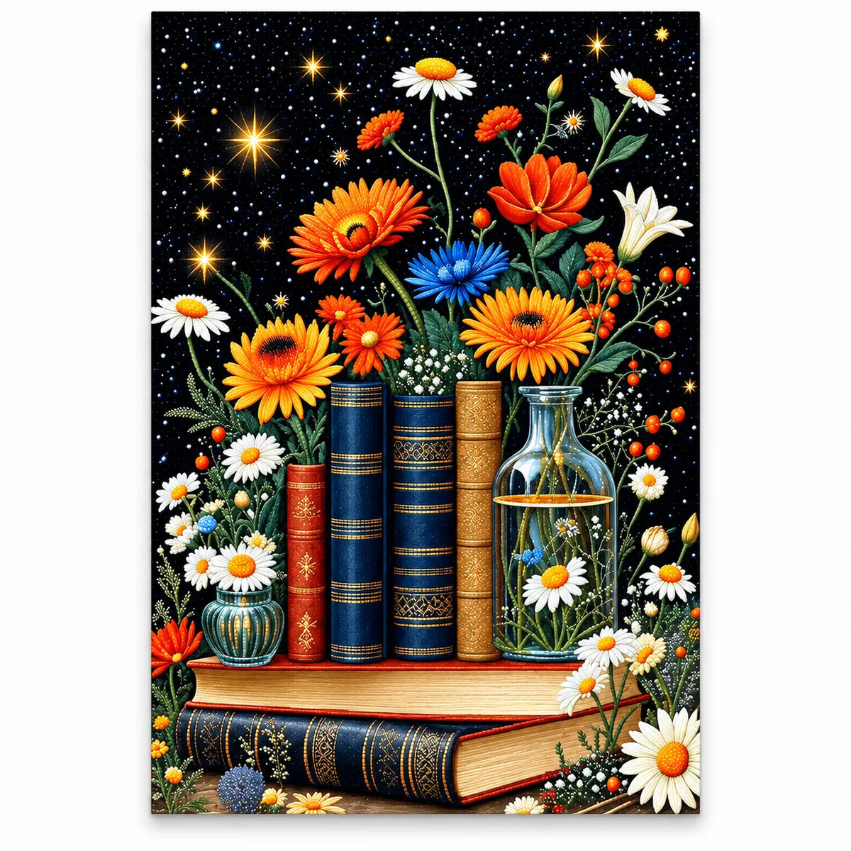 Floral Bookshelf Diamond Painting Kit