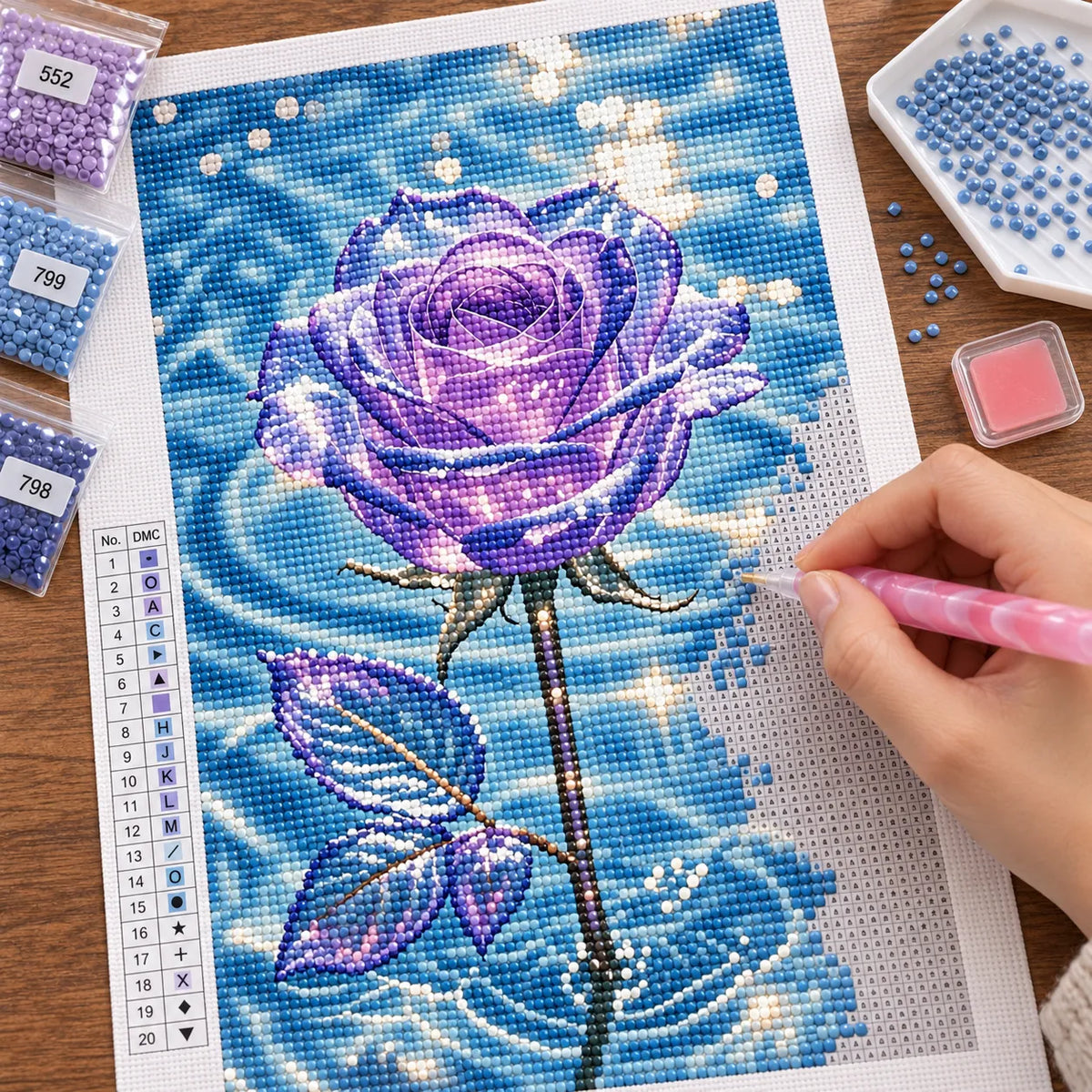 Lavender Water Rose Diamond Painting Kit