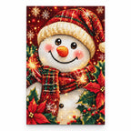 Cute Snowman Face Diamond Painting Kit Winter Art