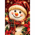 Cute Snowman Face Diamond Painting Kit Winter Art