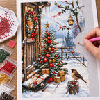 Snowy Christmas Village Diamond Painting Kit Winter