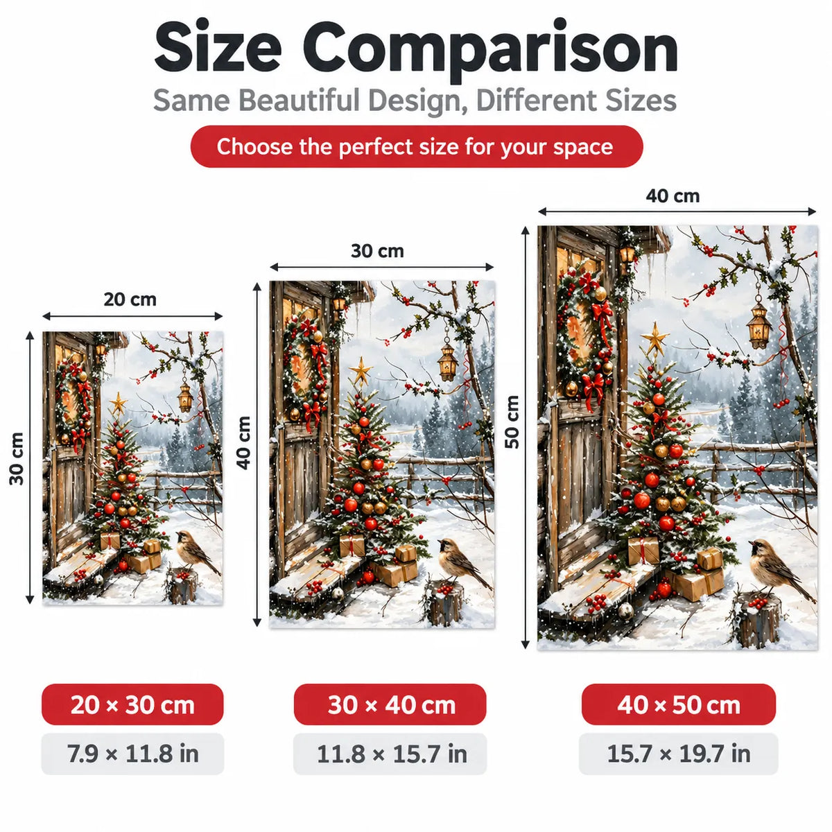 Snowy Christmas Village Diamond Painting Kit Winter