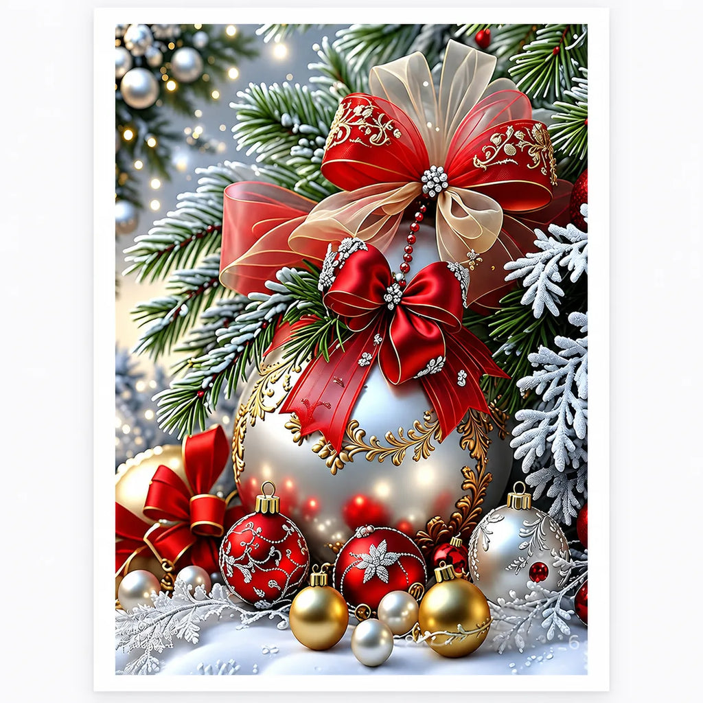Christmas Bow Ornament Diamond Painting Kit Decor