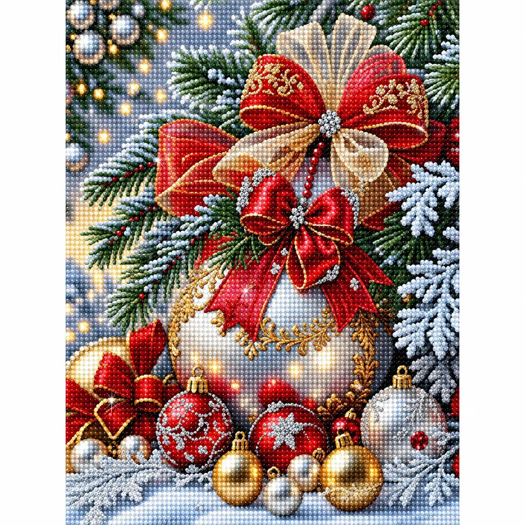 Christmas Bow Ornament Diamond Painting Kit Decor