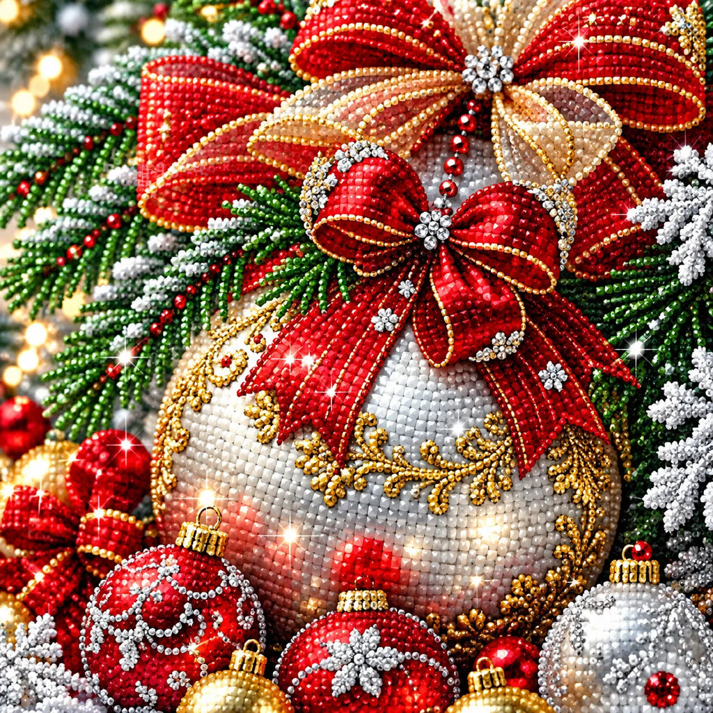 Christmas Bow Ornament Diamond Painting Kit Decor