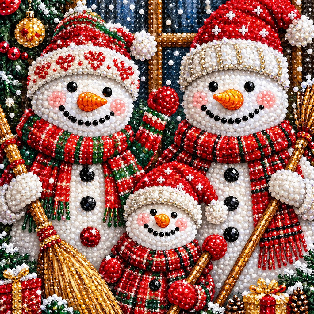 Snowman Family Christmas Diamond Painting Kit