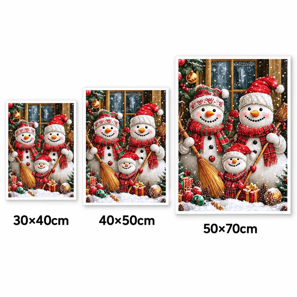 Snowman Family Christmas Diamond Painting Kit