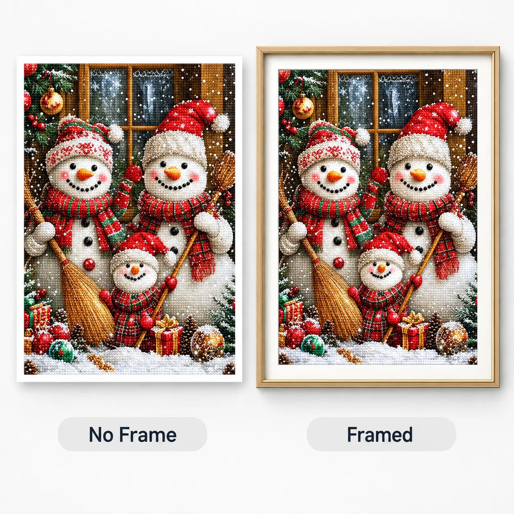 Snowman Family Christmas Diamond Painting Kit