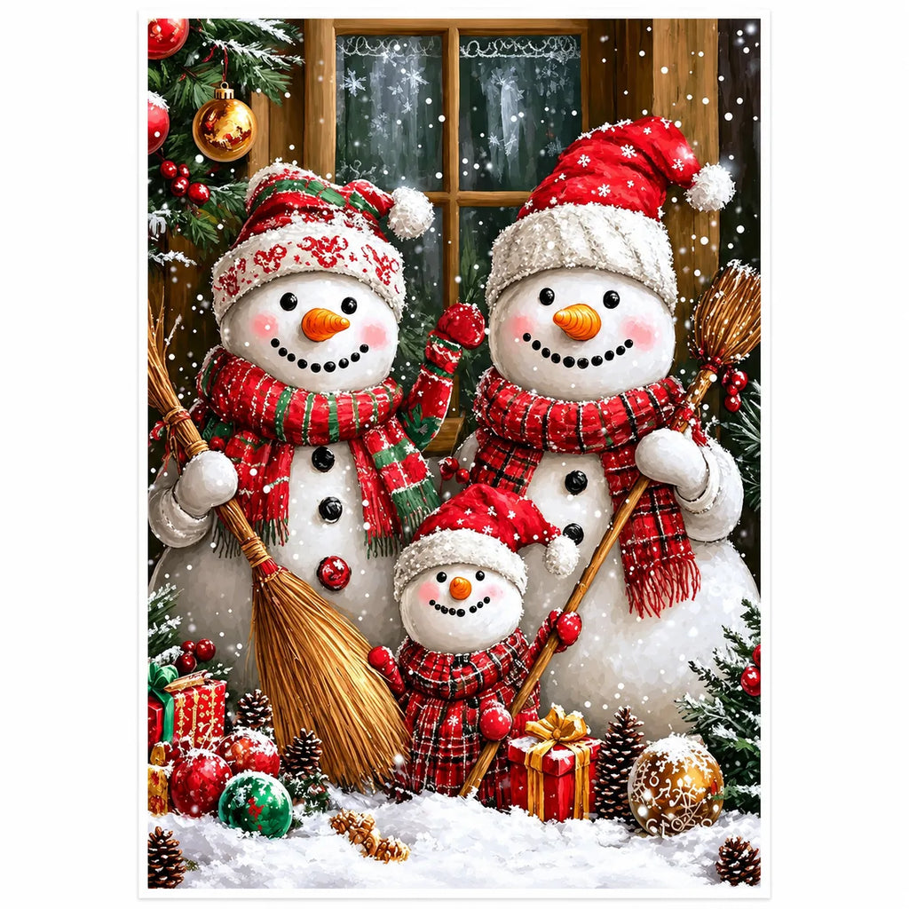 Snowman Family Christmas Diamond Painting Kit
