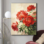 Scarlet Peony Bouquet Diamond Painting Kit
