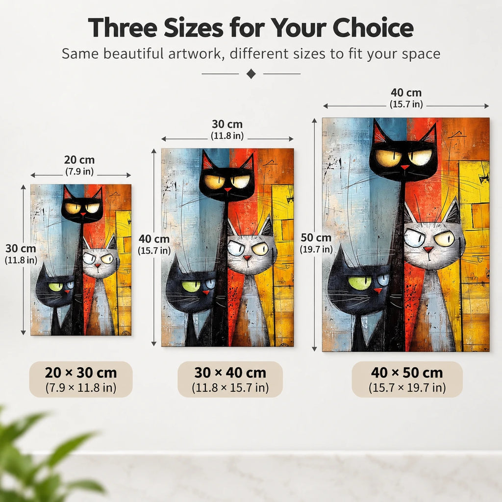 Abstract Cat Trio Diamond Painting Kit diamond detail