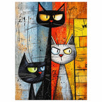 Abstract Cat Trio Diamond Painting Kit original artwork