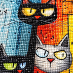 Abstract Cat Trio Diamond Painting Kit process