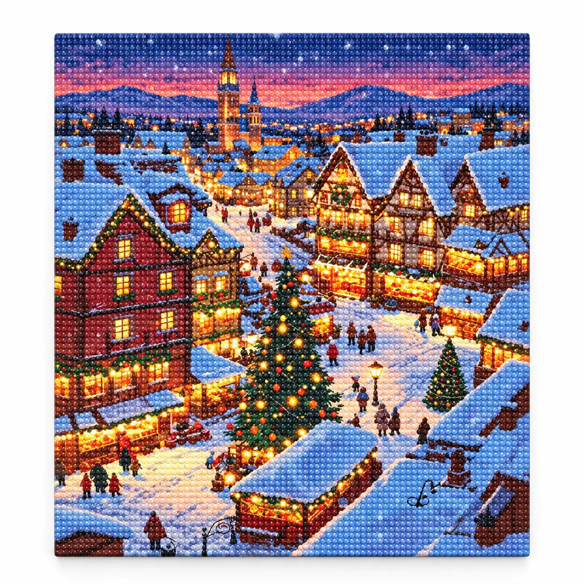 Finished diamond painting for Alpine Christmas Market