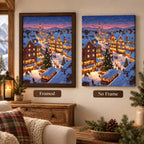 Framed and no-frame options for Alpine Christmas Market