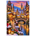 Alsace Village Christmas Market original artwork on white