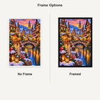 Alsace Village Christmas Market No Frame and Framed comparison
