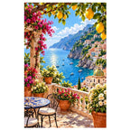 Amalfi Coast Lemon Terrace original artwork on white