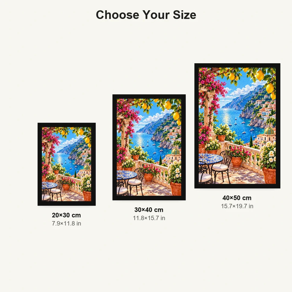 Amalfi Coast Lemon Terrace size comparison