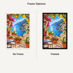 Amalfi Coast Lemon Terrace No Frame and Framed comparison