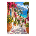 Original Amalfi Coast artwork on a white background.