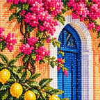 Close-up of drill details in the Amalfi Coast diamond painting.