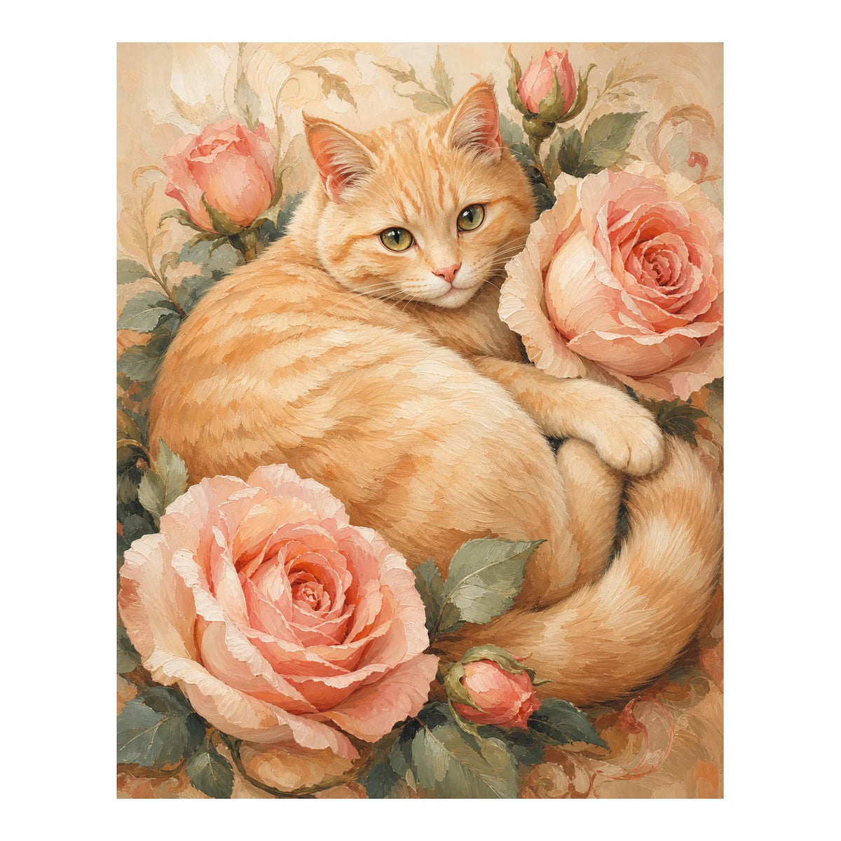 Original artwork for Amber Serenity Diamond Painting Kit