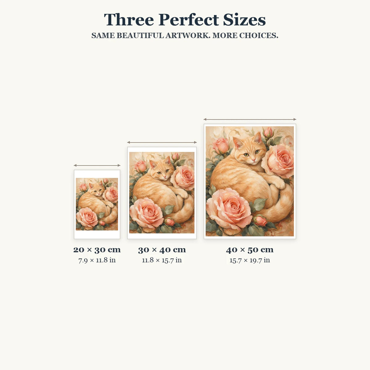 Size guide for Amber Serenity Diamond Painting Kit