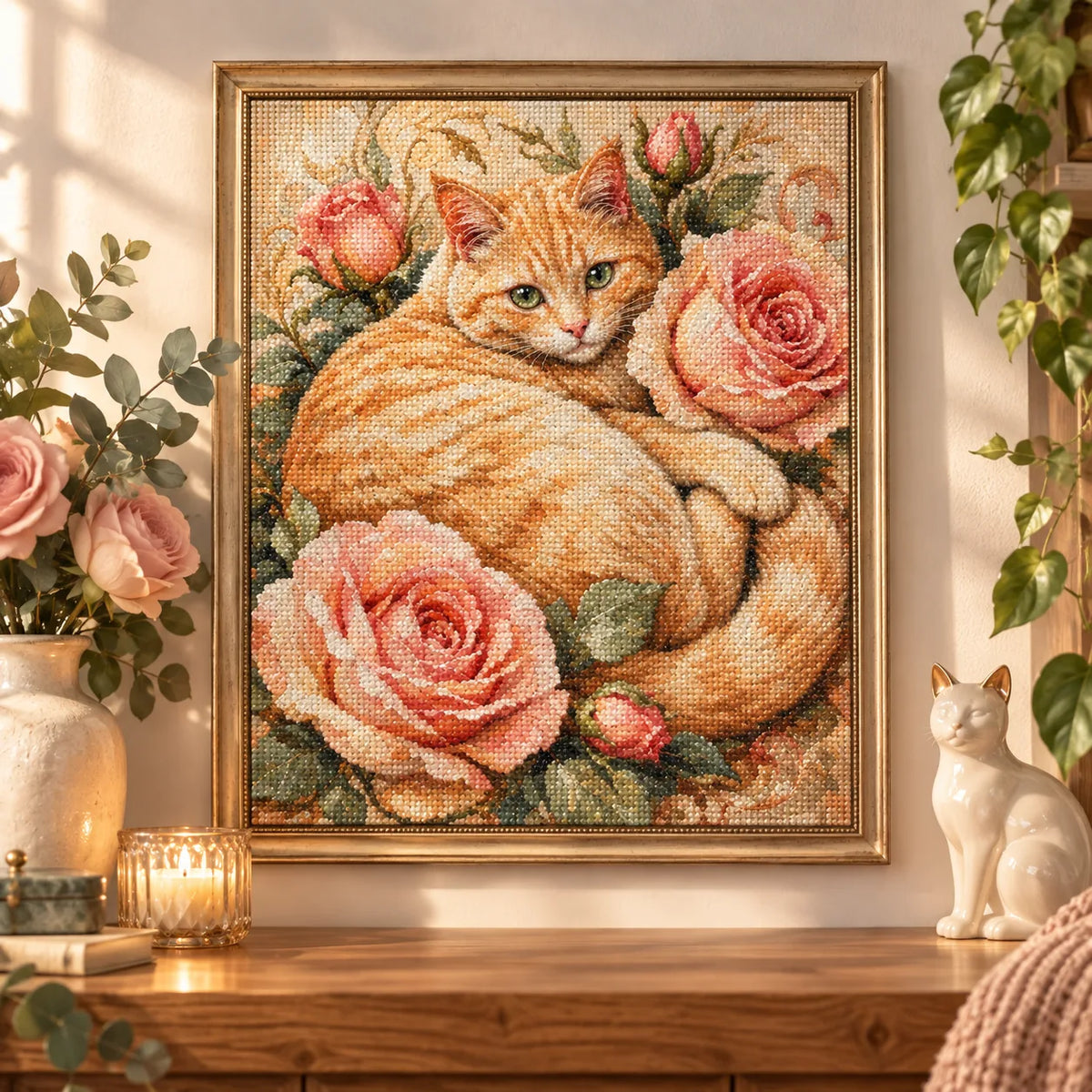 Home decor scene for Amber Serenity Diamond Painting Kit