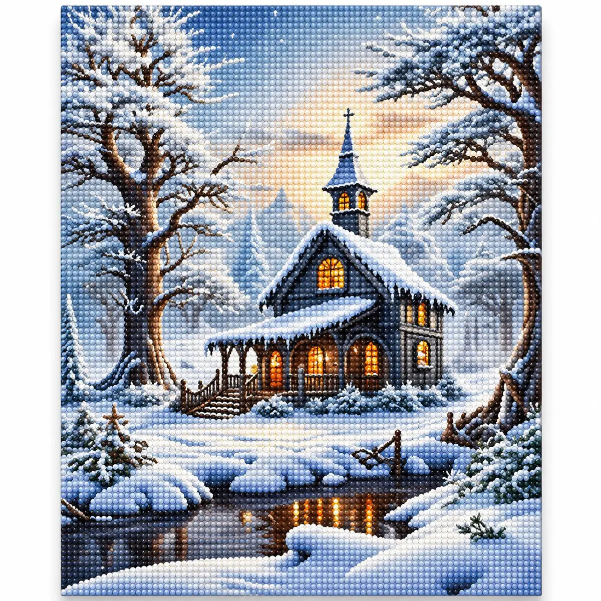 Finished diamond painting for Amber Windows In Winter