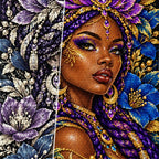 Amethyst Lotus Priestess diamond drill and canvas detail