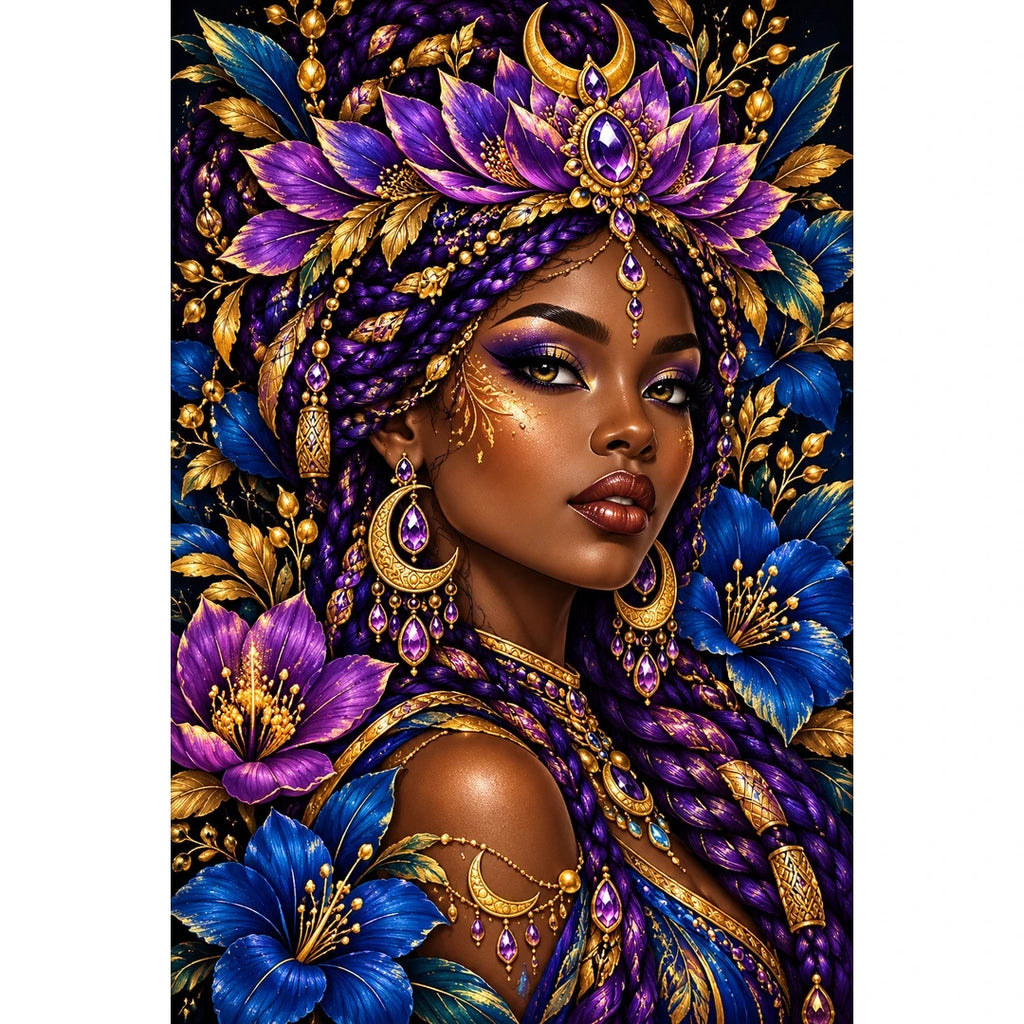 Amethyst Lotus Priestess original artwork on white background