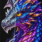 Amethyst Storm Mosaic Dragon diamond drill and canvas detail