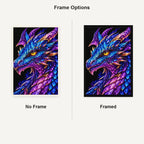 Amethyst Storm Mosaic Dragon No Frame and Framed style comparison